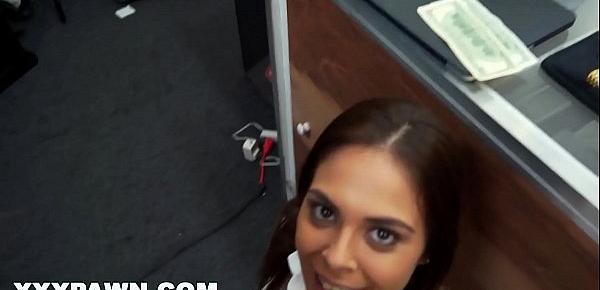  XXX PAWN - Desperate Latina Airline Stewardess Agrees To Have Sex For Money